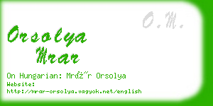 orsolya mrar business card